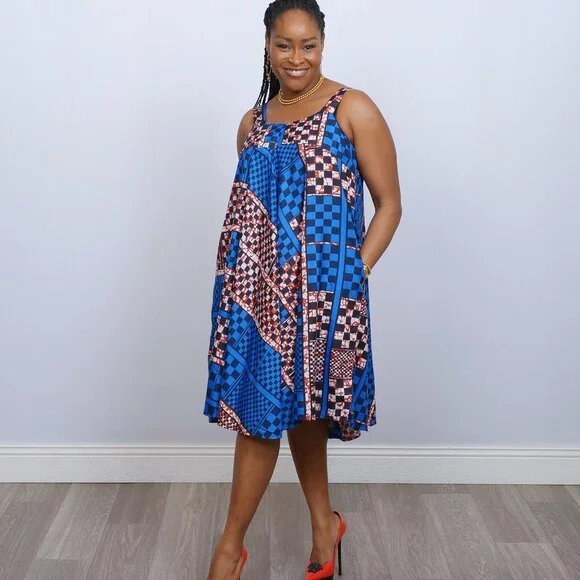 white christmas dresses Batik Red Wrap Dress | African Dresses main image 0